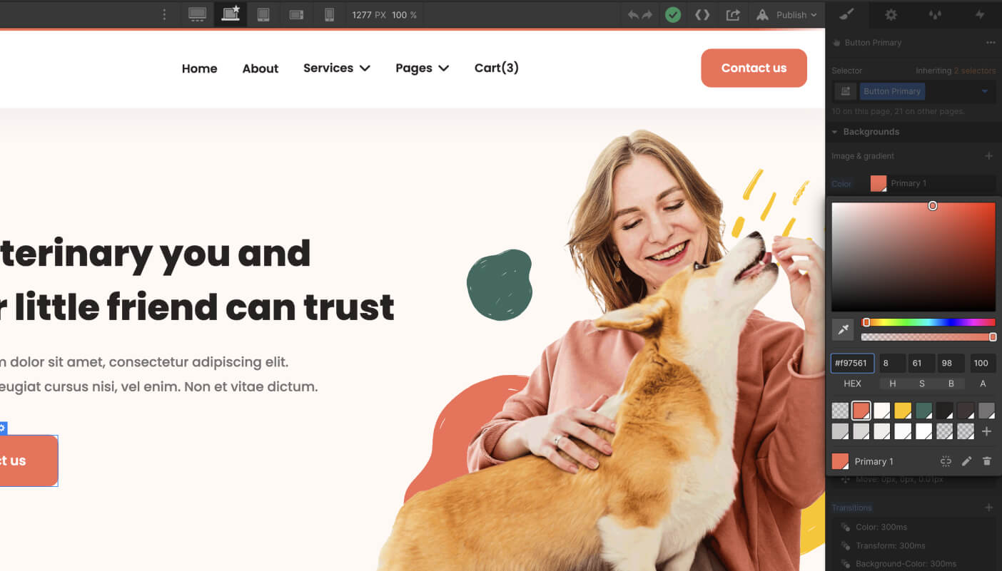 Colors - Veterinary X Webflow Template